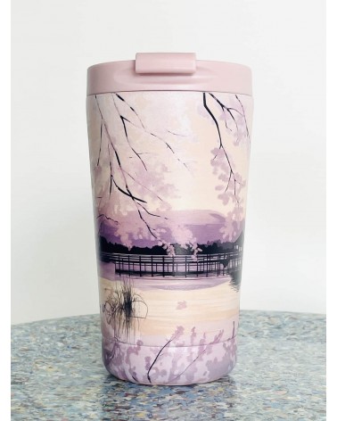 Sunset Lake - Mug Isotherme IZY Bottles gourde sport metal d eau aluminium thé design