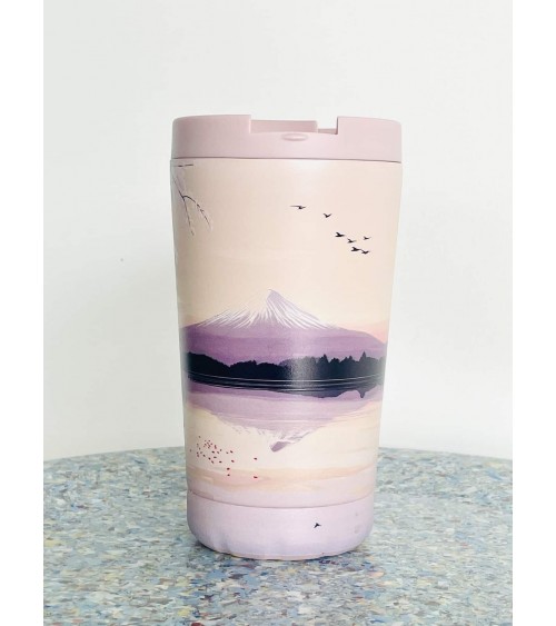 Sunset Lake - Mug Isotherme IZY Bottles gourde sport metal d eau aluminium thé design