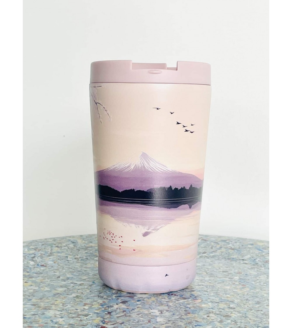 Sunset Lake - Mug Isotherme IZY Bottles gourde sport metal d eau aluminium thé design