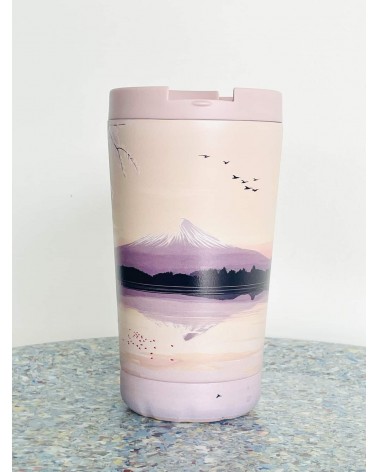 Sunset Lake - Mug Isotherme IZY Bottles gourde sport metal d eau aluminium thé design