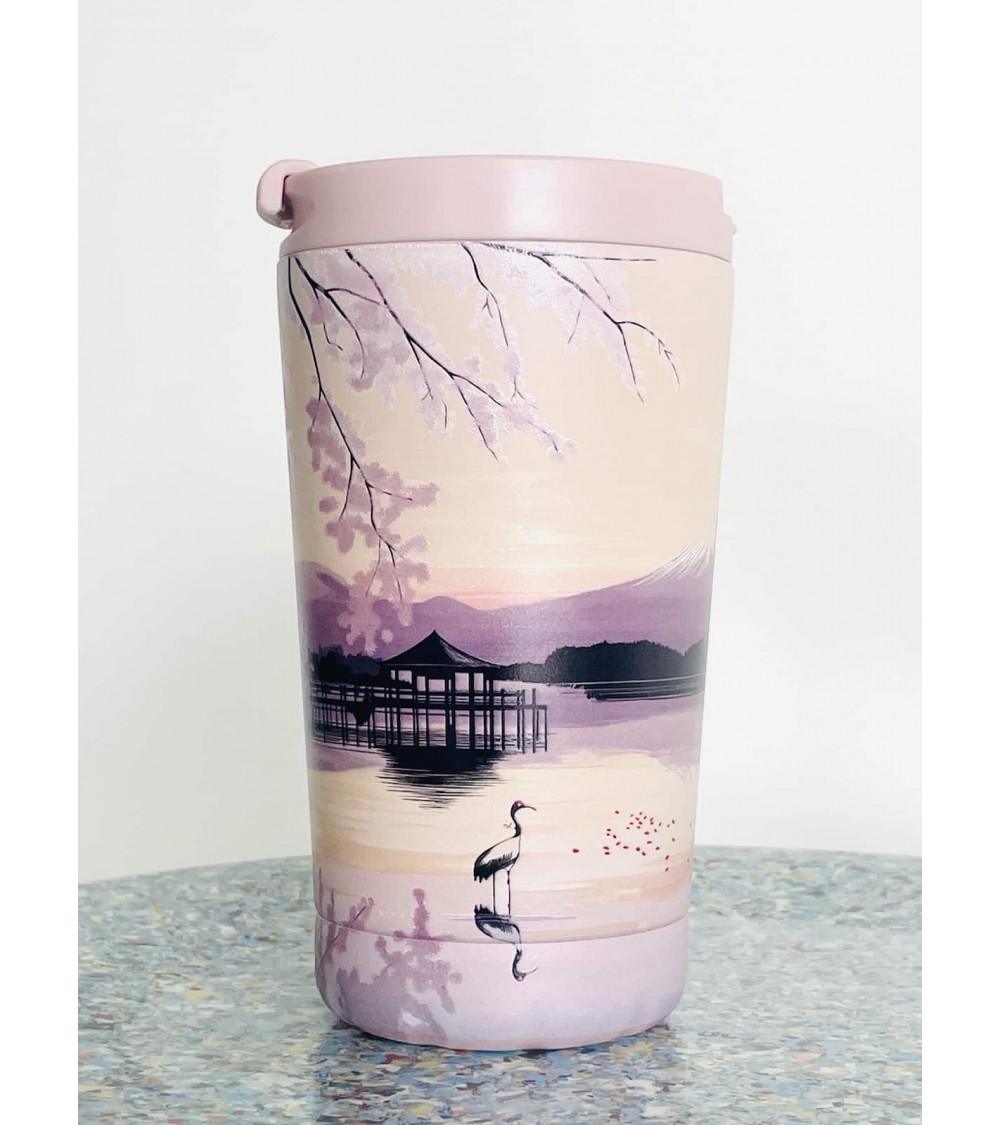 Sunset Lake - Mug Isotherme IZY Bottles gourde sport metal d eau aluminium thé design