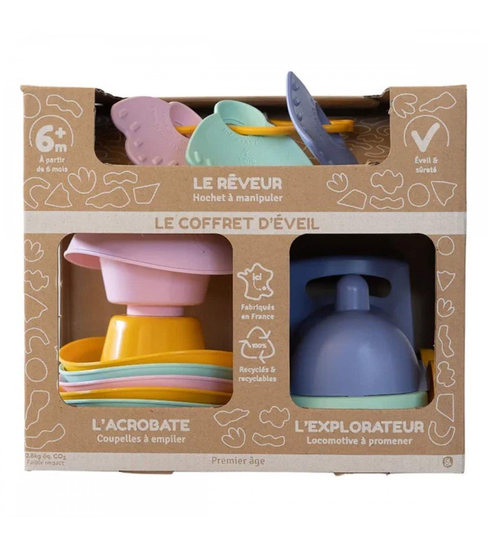 Coffret d'éveil - 3 jouets de bain et d'éveil Le Jouet Simple idée cadeau original suisse