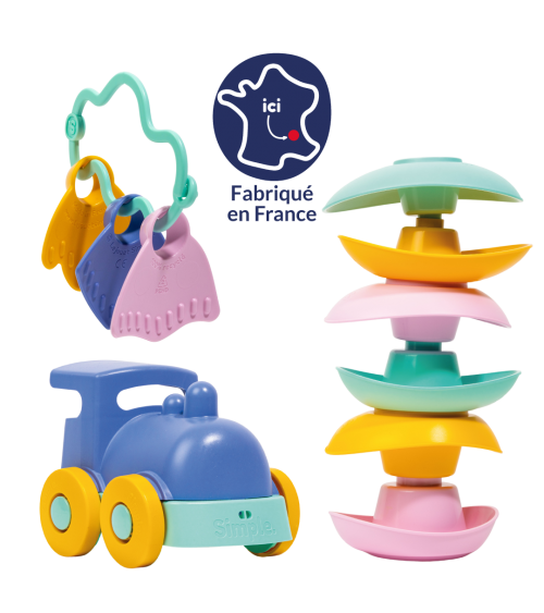 Coffret d'éveil - 3 jouets de bain et d'éveil Le Jouet Simple idée cadeau original suisse