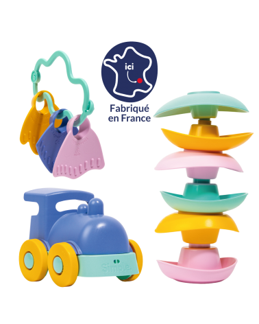 Coffret d'éveil - 3 jouets de bain et d'éveil Le Jouet Simple idée cadeau original suisse