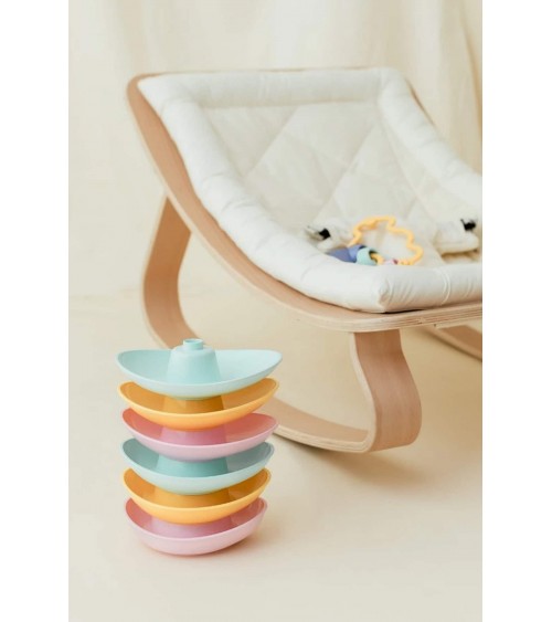 6 multi-coloured stacking boats - Bath toy Le Jouet Simple original gift idea switzerland