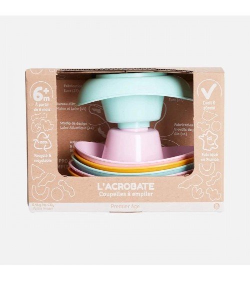 6 multi-coloured stacking boats - Bath toy Le Jouet Simple original gift idea switzerland