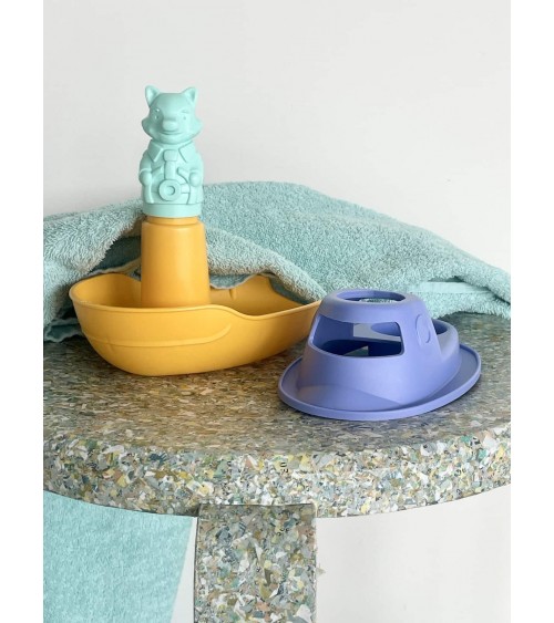 Bateau 2 en 1 - Jaune & Bleu - Jouet pour le bain Le Jouet Simple idée cadeau original suisse