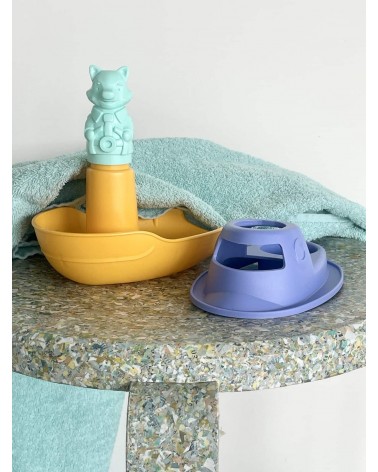 Bateau 2 en 1 - Jaune & Bleu - Jouet pour le bain Le Jouet Simple idée cadeau original suisse