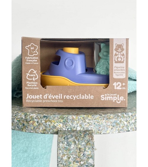 Bateau 2 en 1 - Jaune & Bleu - Jouet pour le bain Le Jouet Simple idée cadeau original suisse
