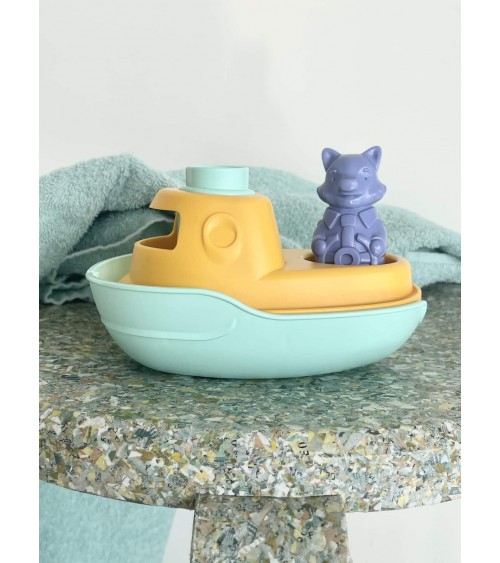 Bateau 2 en 1 - Turquoise et jaune - Jouet pour le bain Le Jouet Simple idée cadeau original suisse