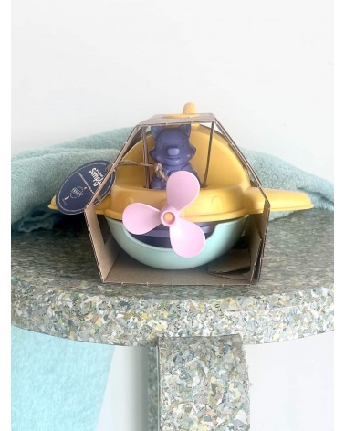 2-in-1 Seaplane & Boat - yellow & turquoise - Bath toy Le Jouet Simple original gift idea switzerland