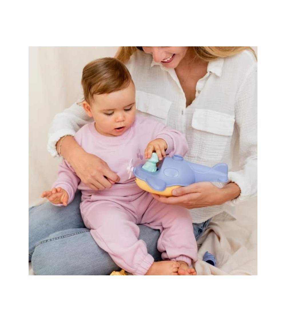Wasserflugzeug & Boot 2-in-1 - Blau & Gelb - Badespielzeug Le Jouet Simple geschenkidee schweiz kaufen