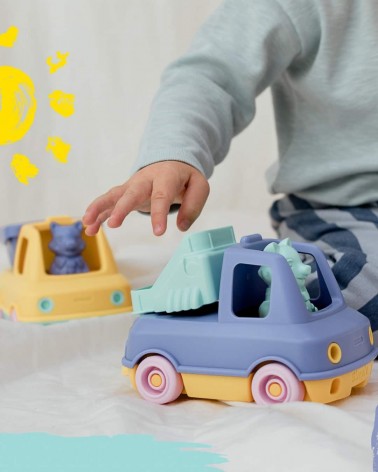 Der Feuerwehrauto - Blau und Rosa Le Jouet Simple geschenkidee schweiz kaufen