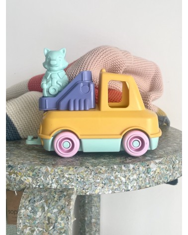 Der Feuerwehrauto - Gelb und Rosa Le Jouet Simple geschenkidee schweiz kaufen