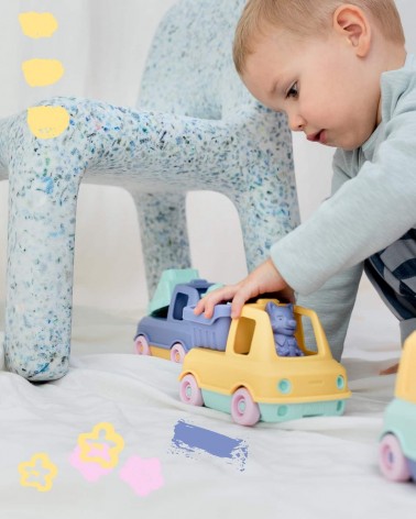 Der Kipplaster - Gelb und Rosa Le Jouet Simple geschenkidee schweiz kaufen