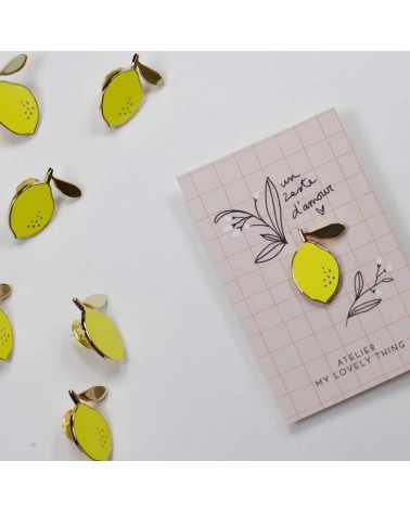 A zest of love - Yellow Lemon Enamel Pin My Lovely Thing broches and pins hat pin badges collectible