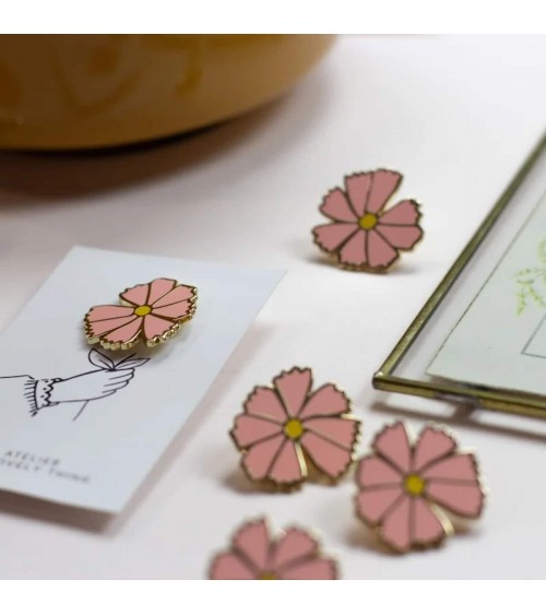Cosmo - Pink Cosmos Flower Enamel Pin My Lovely Thing broches and pins hat pin badges collectible
