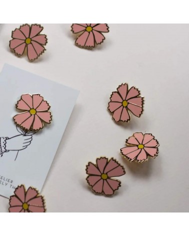 Cosmo - Pink Cosmos Flower Enamel Pin My Lovely Thing broches and pins hat pin badges collectible