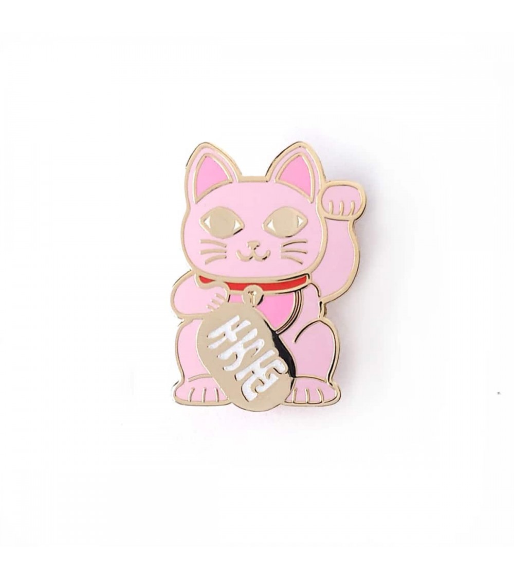 Pink Maneki Neko - Lucky cat Enamel Pin Studio Inktvis broches and pins hat pin badges collectible