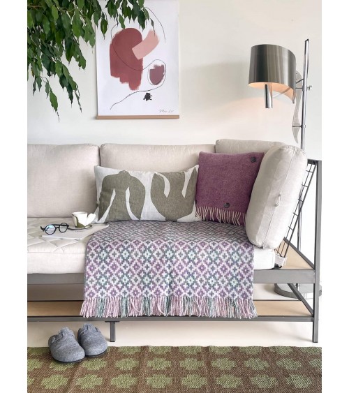 Plaid canapé Dartmouth Heather - Couverture pure laine Bronte by Moon un plaid cocooning couverture chaude douce plaide lit