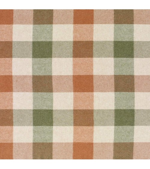 Plaid canapé BLOCK CHECK Terracotta / Vert - Couverture en laine Bronte by Moon un plaid cocooning couverture chaude douce pl...