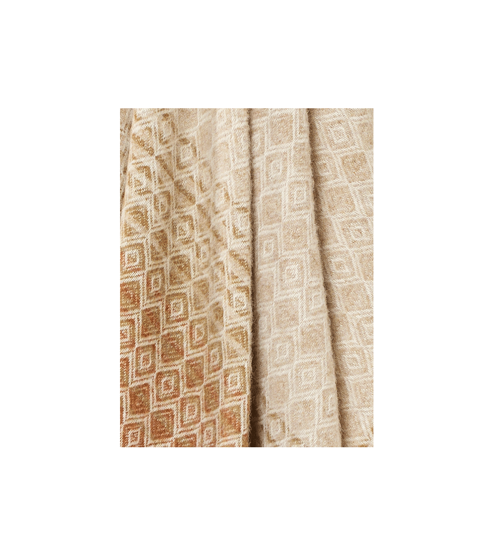 Plaid lana OMBRE DIAMOND Terracotta / Verde - Coperta per divano Bronte by Moon plaid per divano in lana coperta morbida lett...