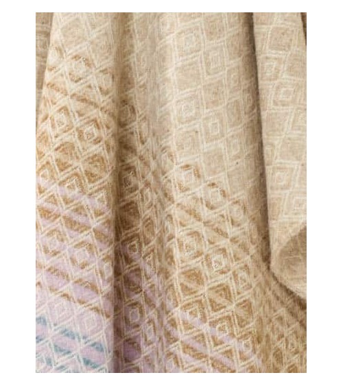 Plaid OMBRE DIAMOND Bleu / Violet - Couverture en laine Bronte by Moon un plaid cocooning couverture chaude douce plaide lit