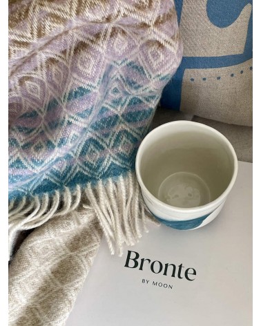 Plaid OMBRE DIAMOND Bleu / Violet - Couverture en laine Bronte by Moon un plaid cocooning couverture chaude douce plaide lit