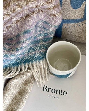 Wolldecke OMBRE DIAMOND Blau / Lila - Decke, Kuscheldecke Bronte by Moon Schafwolldecke warme Woll Decken Sofa wohndecke kaufen