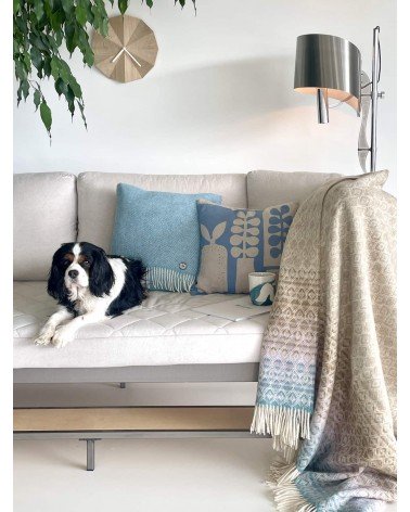 Wolldecke OMBRE DIAMOND Blau / Lila - Decke, Kuscheldecke Bronte by Moon Schafwolldecke warme Woll Decken Sofa wohndecke kaufen