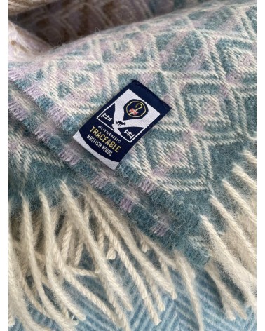 Wolldecke OMBRE DIAMOND Blau / Lila - Decke, Kuscheldecke Bronte by Moon Schafwolldecke warme Woll Decken Sofa wohndecke kaufen