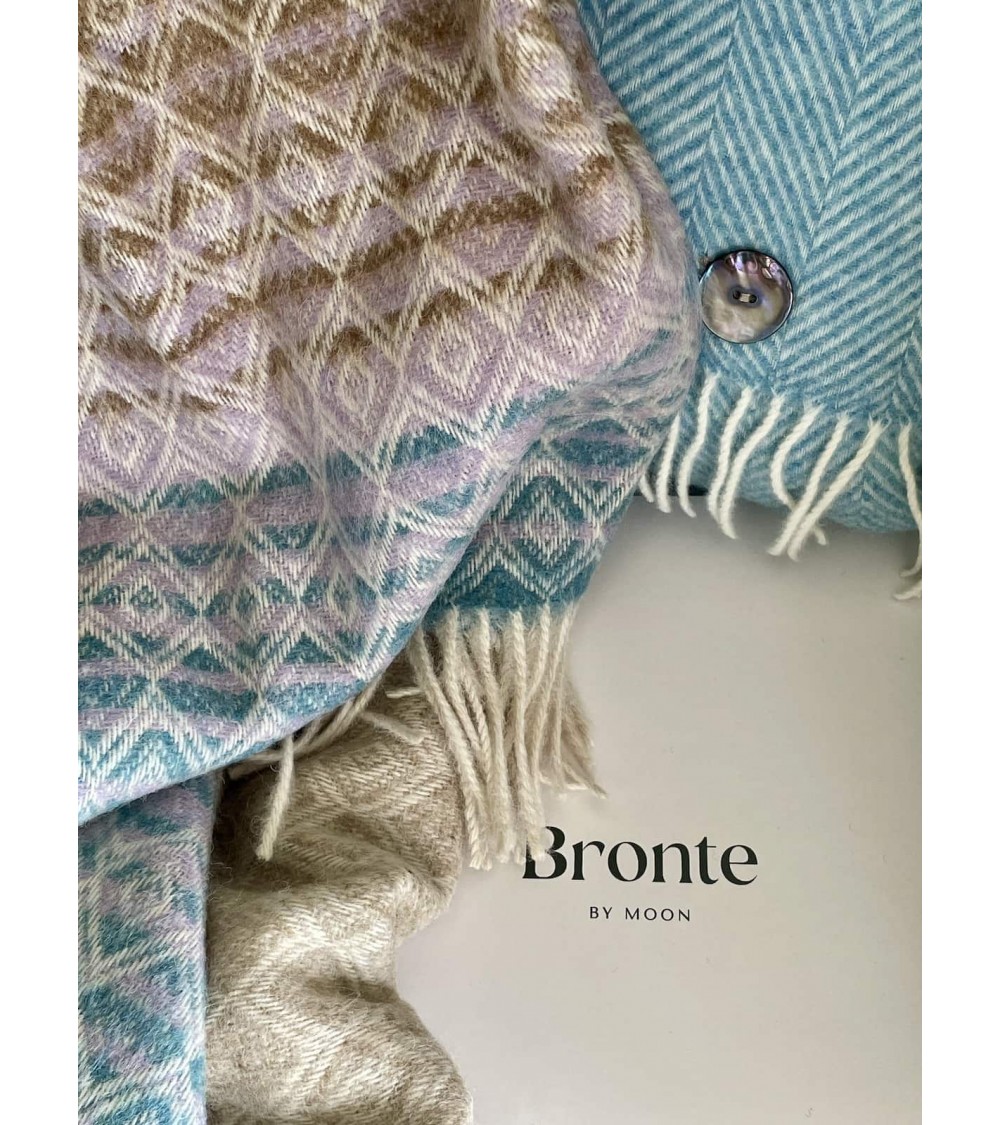 Wolldecke OMBRE DIAMOND Blau / Lila - Decke, Kuscheldecke Bronte by Moon Schafwolldecke warme Woll Decken Sofa wohndecke kaufen