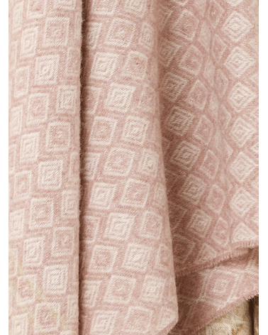 Plaid OMBRE DIAMOND Rose / camel - Couverture en laine Bronte by Moon un plaid cocooning couverture chaude douce plaide lit