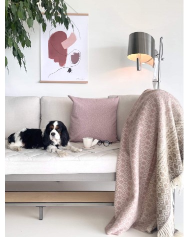 Plaid OMBRE DIAMOND Rose / camel - Couverture en laine Bronte by Moon un plaid cocooning couverture chaude douce plaide lit