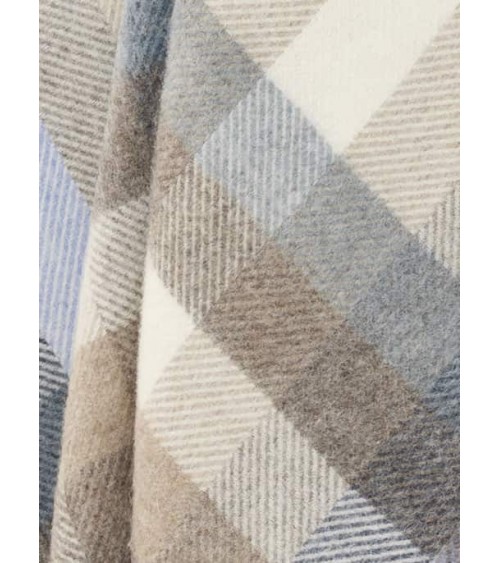Plaid canapé WOODALE Bleu - Couverture pure laine Bronte by Moon un plaid cocooning couverture chaude douce plaide lit