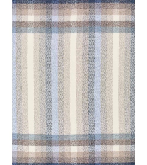 Plaid canapé WOODALE Bleu - Couverture pure laine Bronte by Moon un plaid cocooning couverture chaude douce plaide lit