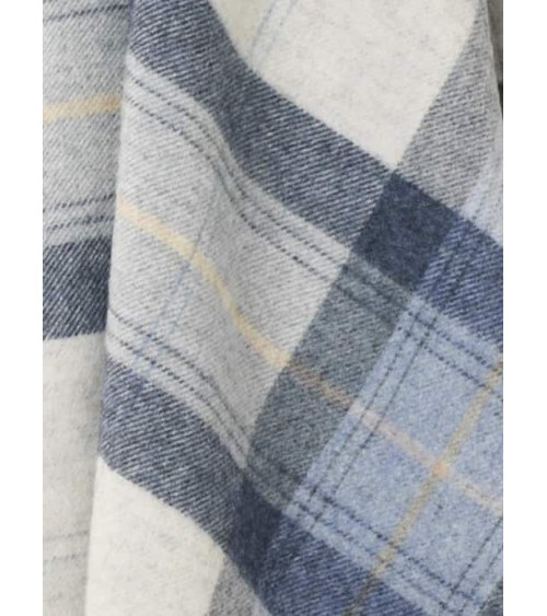 Plaid canapé SKYE DESIGN Bleu - Couverture pure laine Bronte by Moon un plaid cocooning couverture chaude douce plaide lit