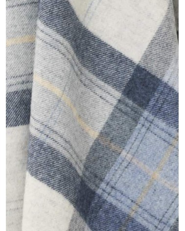 Plaid canapé SKYE DESIGN Bleu - Couverture pure laine Bronte by Moon un plaid cocooning couverture chaude douce plaide lit