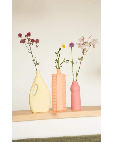 Bottle Vase 10 Arancione - Vaso da fiori in porcellana Foekje Fleur vasi eleganti per interni per fiori decorativi design kit...