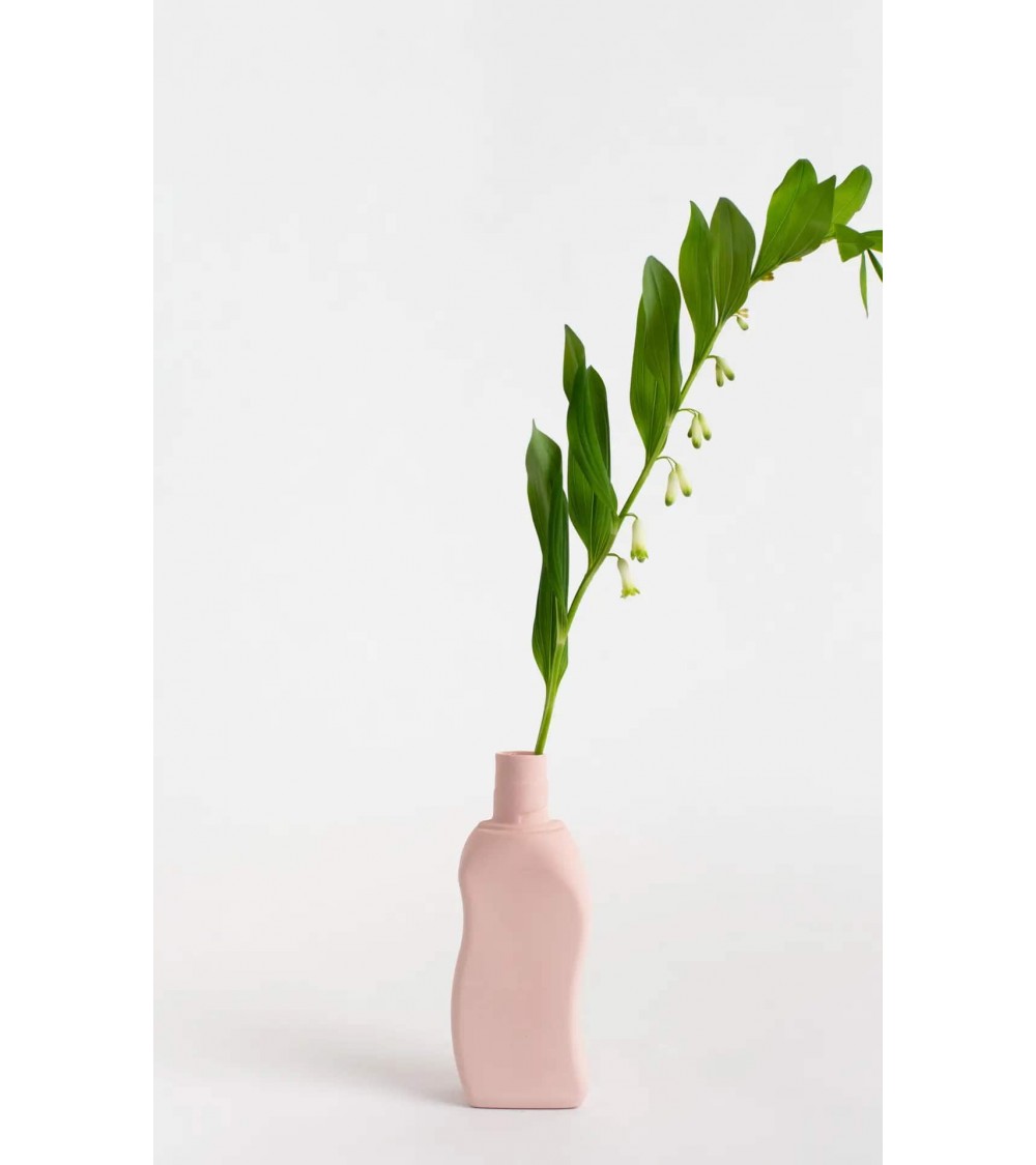 Bottle Vase Design 12 Rose poudré - Vase à fleurs en porcelaine Foekje Fleur design fleur décoratif original kitatori suisse