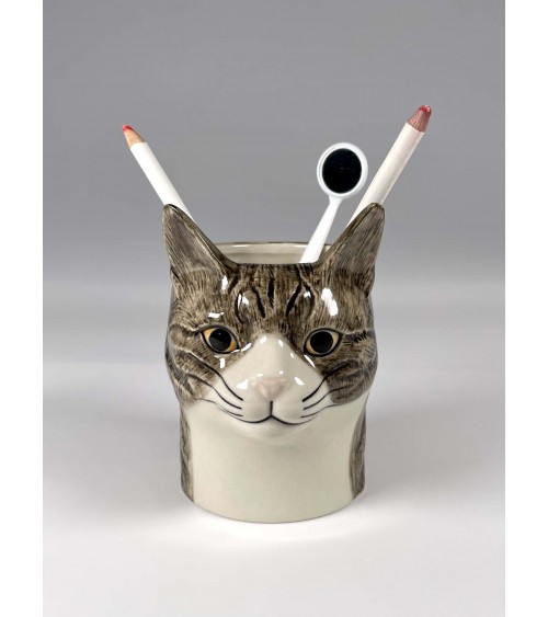 Millie - Stiftehalter & Blumentopf - Katze Quail Ceramics schreibtisch büro kinder besteckbehälter make up pinselhalter