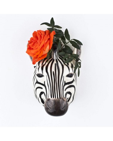 Zebra - Vaso da parete Quail Ceramics vasi eleganti per interni per fiori decorativi design kitatori svizzera