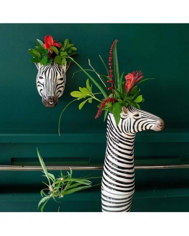 Zebra - ceramic Wall Vase Quail Ceramics table flower living room vase kitatori switzerland