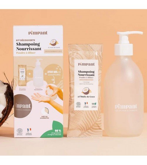 Shampoing Nourrissant - Kit découverte PIMPANT meilleur doux sans bouteille emballage plastique