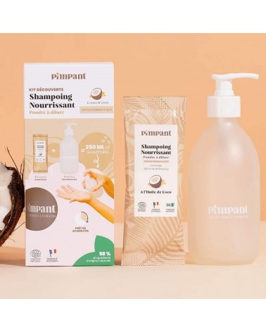 Shampoing Nourrissant - Kit découverte PIMPANT meilleur doux sans bouteille emballage plastique