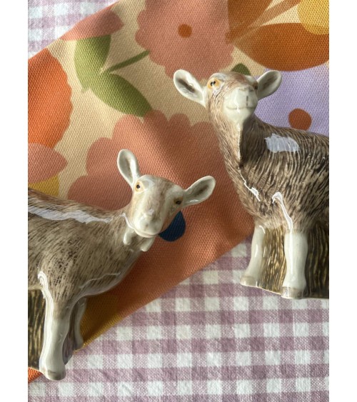 Toggenburg Goat - Salt and Peppers Quail Ceramics pots set shaker cute unique cool