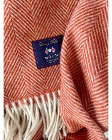 Plaid HERRINGBONE Arancione / Ruggine - Coperta in lana merinos Bronte by Moon plaid per divano in lana coperta morbida letto...