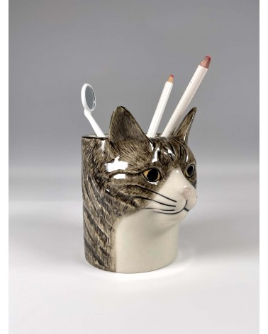 Millie - Porte crayon & stylo, Petit pot de fleur - Chat Quail Ceramics bureau original design pour plantes intérieur à couve...