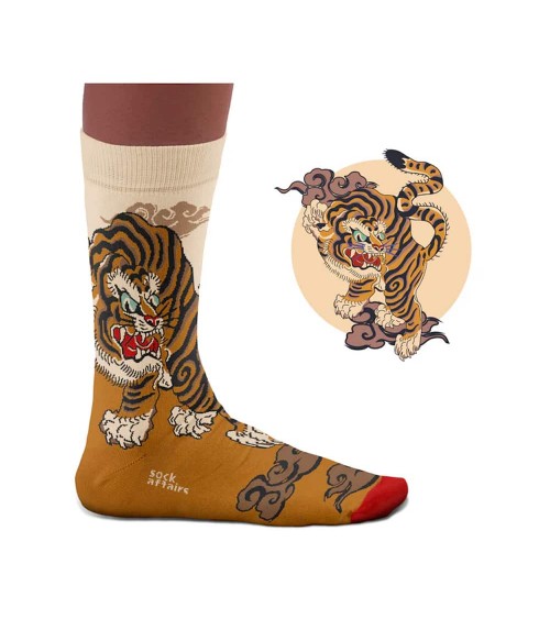 Traditional Tiger Tattoo - Fun Socks