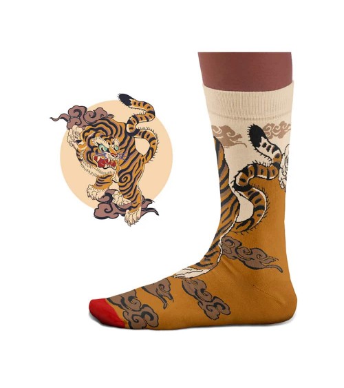 Traditional Tiger Tattoo - Fun Socks